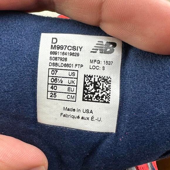 New Balance 997 "Connoisseur Ski Red" Made in USA Men 7 - Picture 6 of 6